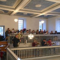 Das Blasorchester gestaltete den Gottesdienst am 2. Weihnachtstag in der evangelischen Kirche Runkel musikalisch mit.