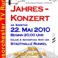 Plakat des Jahreskonzert 2010 unter dem Motto „Eine musikalische Zugreise“